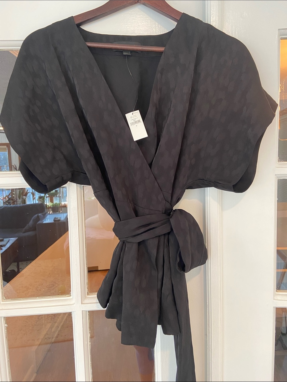Banana Republic Black Wrap Blouse